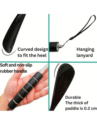 Cuerno de zapato retráctil de acero inoxidable con mango largo