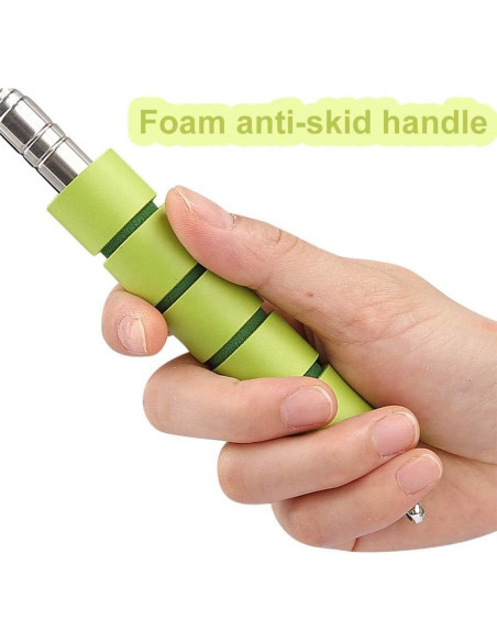 Cuerno de zapato retráctil de acero inoxidable con mango largo