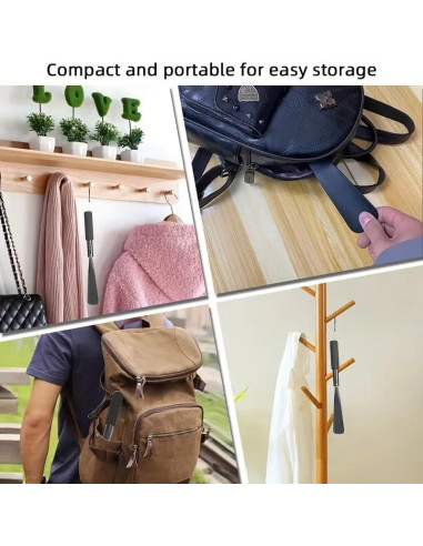 Cuerno de zapato retráctil de acero inoxidable con mango largo