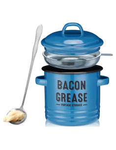 Contenedor de Grasa de Tocino ONEARF 1365g con Colador - Azul