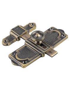 Cerradura de puerta portátil AMAZWI de bronce, pestillo anti-robo