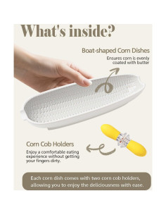 Juego de 2 Platos para Mazorca de Maíz Cerámica 22.9cm 2