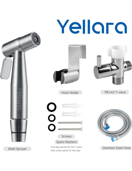 Rociador de Bidet de Mano Yellara - Acero Inoxidable, 1.22m