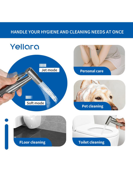 Rociador de Bidet de Mano Yellara - Acero Inoxidable, 1.22m