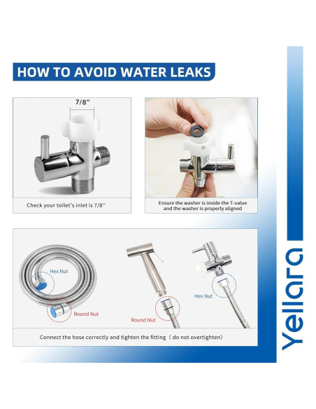 Rociador de Bidet de Mano Yellara - Acero Inoxidable, 1.22m