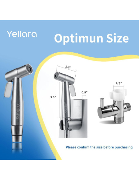 Rociador de Bidet de Mano Yellara - Acero Inoxidable, 1.22m