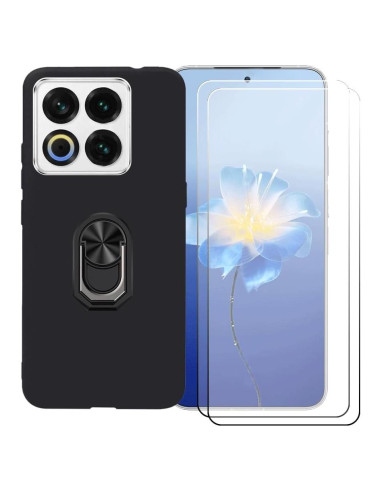 Funda TPU Silicona Negra para Meizu 22 + 2 Protectores Vidrio