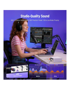 Interfaz de Audio USB C Synido Solo 24bit 48kHz Plata 2