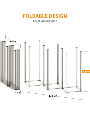 Soporte Plegable para Secar Botellas de Bebé PLUVON Acero Inoxidable
