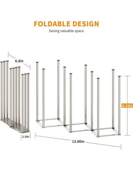 Soporte Plegable para Secar Botellas de Bebé PLUVON Acero Inoxidable