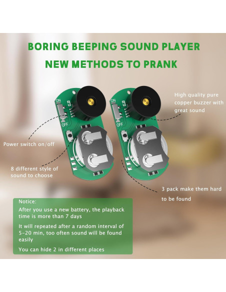 Paquete de 3 Hacedores de Ruido Ocultos Acessorz - Broma Práctica