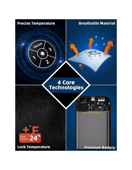 Chaleco Térmico Eltena para Hombres 12000mAh Resistente al Agua