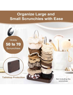 Soporte Organizador de Scrunchies SCUNDA 2 Niveles Madera Nogal 2