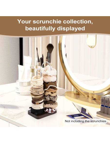 Soporte Organizador de Scrunchies SCUNDA 2 Niveles Madera Nogal