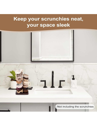 Soporte Organizador de Scrunchies SCUNDA 2 Niveles Madera Nogal