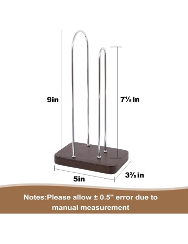 Soporte Organizador de Scrunchies SCUNDA 2 Niveles Madera Nogal