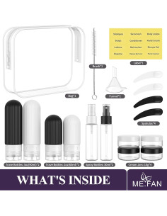 Botellas de Viaje ME.FAN 18 Pack Silicona Aprobadas TSA 2