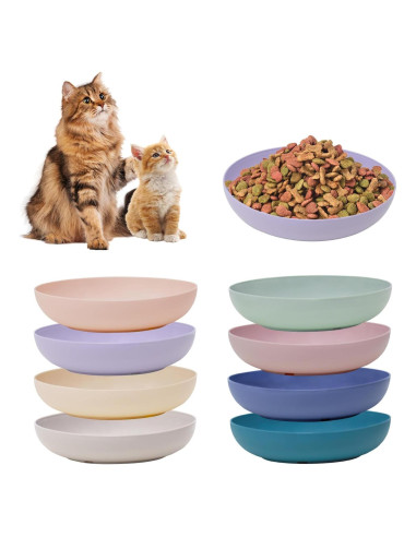 8 Platos para Gatos de Paja de Trigo - Antifatiga Bigotes