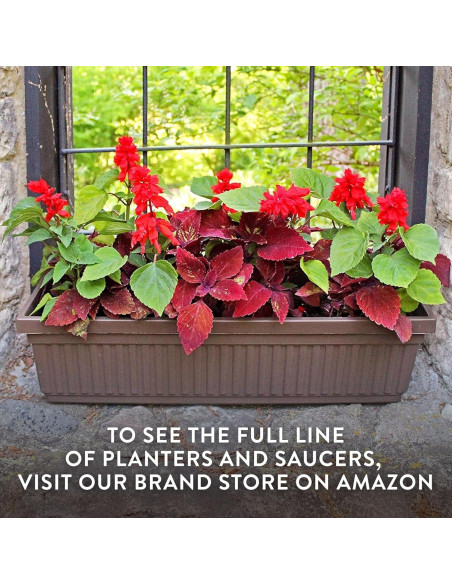 Maceta rectangular de plástico The HC Companies 45.72 cm negra