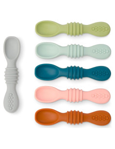 Cucharas de Silicona Simka Rose para Bebés - Paquete de 6