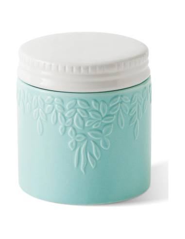 Crock de Mantequilla Toptier Hoja Azul 113g con Tapa