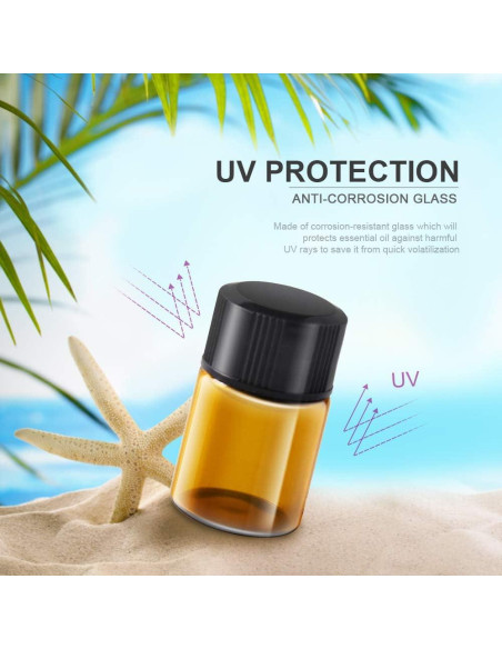 Botellas de Vidrio Ámbar Teenitor 36 Pcs 2 ml con Gotero