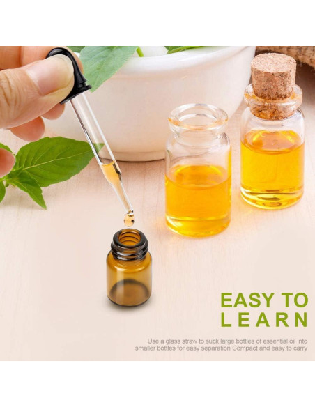 Botellas de Vidrio Ámbar Teenitor 36 Pcs 2 ml con Gotero