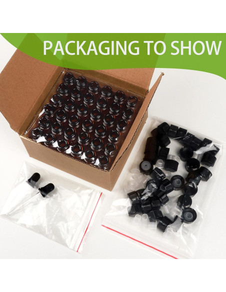 Botellas de Vidrio Ámbar Teenitor 36 Pcs 2 ml con Gotero