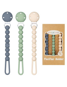 Clip de Chupete de Silicona TYRY.HU 3 Paquete Verde