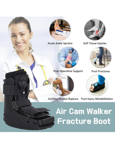 Bota de Cam Walker Inflable Mathgetin para Recuperación Médica - Pequeña