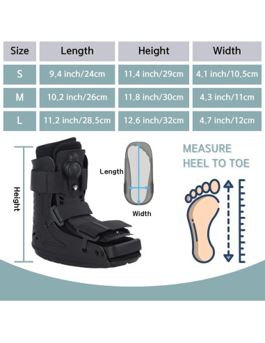 Bota de Cam Walker Inflable Mathgetin para Recuperación Médica - Pequeña