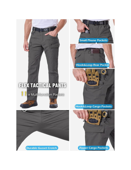 Pantalones Tácticos CARWORNIC Hombre Ripstop 30W x 76L 11 Bolsillos