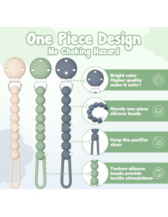 Clip de Chupete de Silicona TYRY.HU 3 Paquete Verde 2