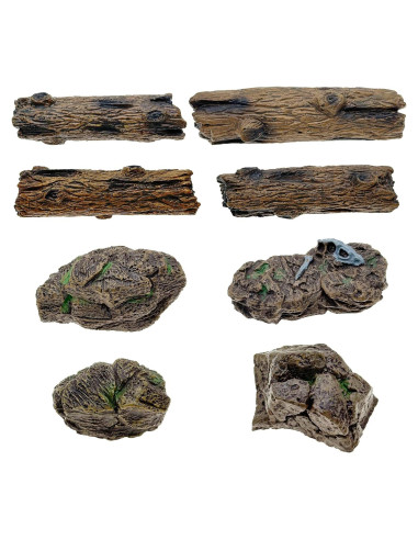 Cayway 8 PCS Ornamentos Miniatura Jardín - Tocones y Piedras