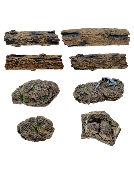 Cayway 8 PCS Ornamentos Miniatura Jardín - Tocones y Piedras