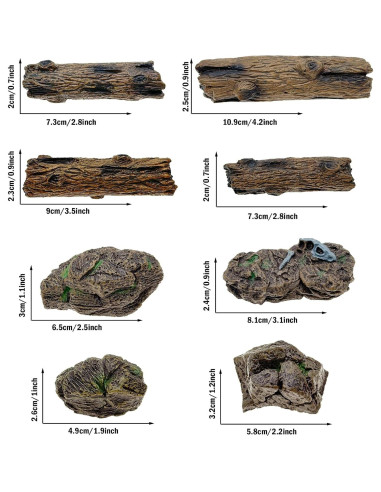 Cayway 8 PCS Ornamentos Miniatura Jardín - Tocones y Piedras