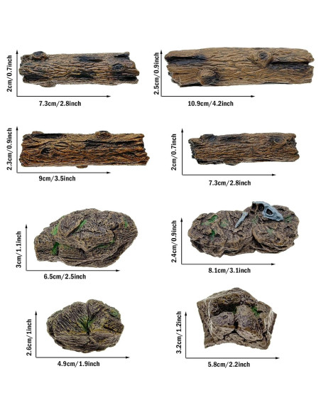Cayway 8 PCS Ornamentos Miniatura Jardín - Tocones y Piedras