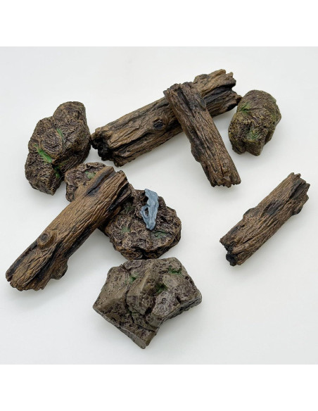 Cayway 8 PCS Ornamentos Miniatura Jardín - Tocones y Piedras