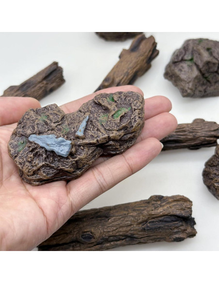 Cayway 8 PCS Ornamentos Miniatura Jardín - Tocones y Piedras