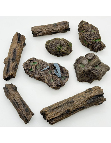 Cayway 8 PCS Ornamentos Miniatura Jardín - Tocones y Piedras