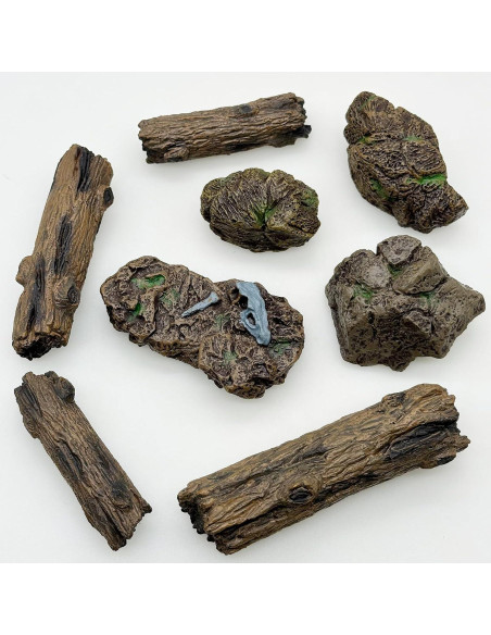 Cayway 8 PCS Ornamentos Miniatura Jardín - Tocones y Piedras