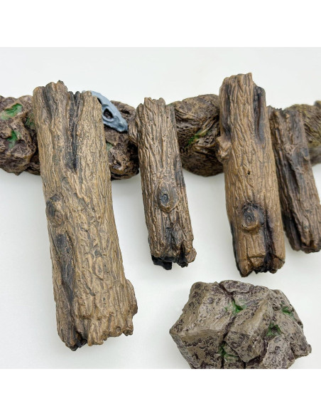 Cayway 8 PCS Ornamentos Miniatura Jardín - Tocones y Piedras