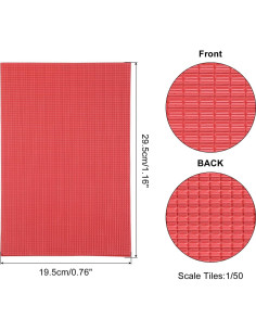 Tejas de Techo Miniatura MECCANIXITY PVC 29.5x19.5cm Rojo Oscuro 2