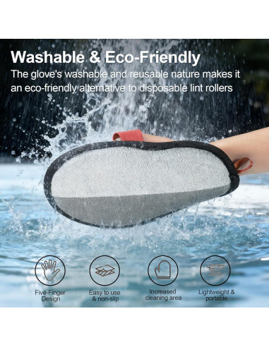 Guante Quitapelos Electroestático Bifobar Rojo 22x18.5cm