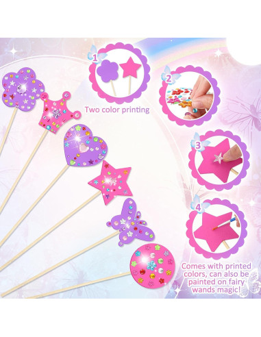 Kit de Varitas de Hada Juexica 24 Piezas Madera DIY