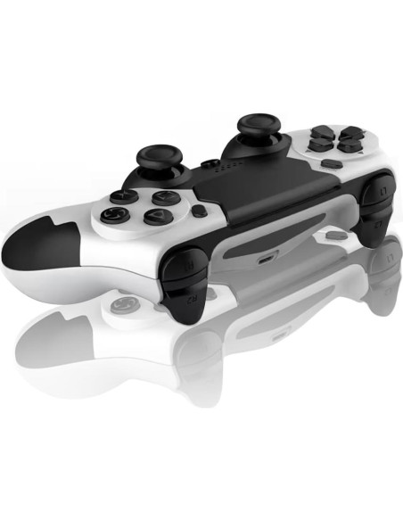 Controlador Inalámbrico Play+ PS4/Pro/Slim/PC, Blanco y Negro