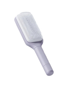 Cepillo de Cabello Autolimpiante Hongwc con Mango Giratorio Púrpura