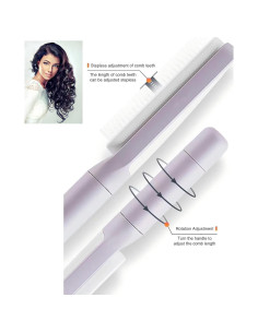 Cepillo de Cabello Autolimpiante Hongwc con Mango Giratorio Púrpura 2