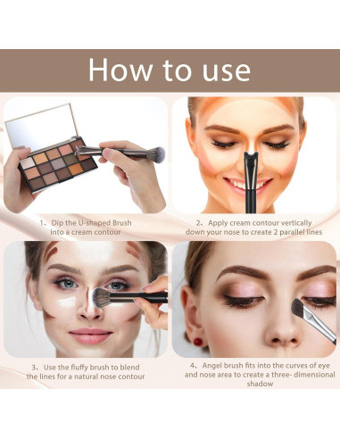 Set de 2 Brochas de Contorno de Nariz HJZHII - Precisión y Suavidad