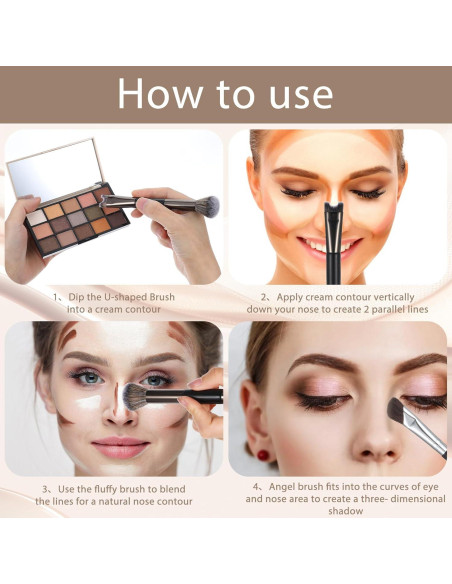 Set de 2 Brochas de Contorno de Nariz HJZHII - Precisión y Suavidad